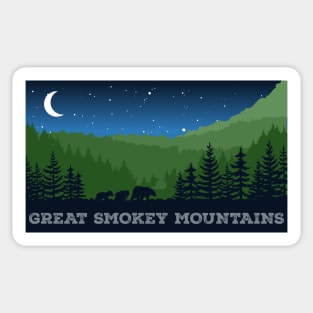 Dark Blue Great Smokey Mountains Bear Design Sticker